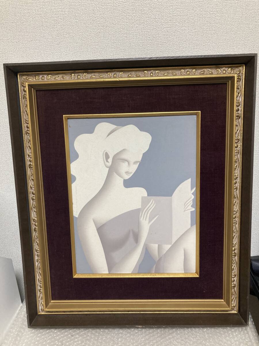 SALEF6東郷青児 （婦人像）肉筆品⁄表裏サイン有り⁄手描⁄油彩