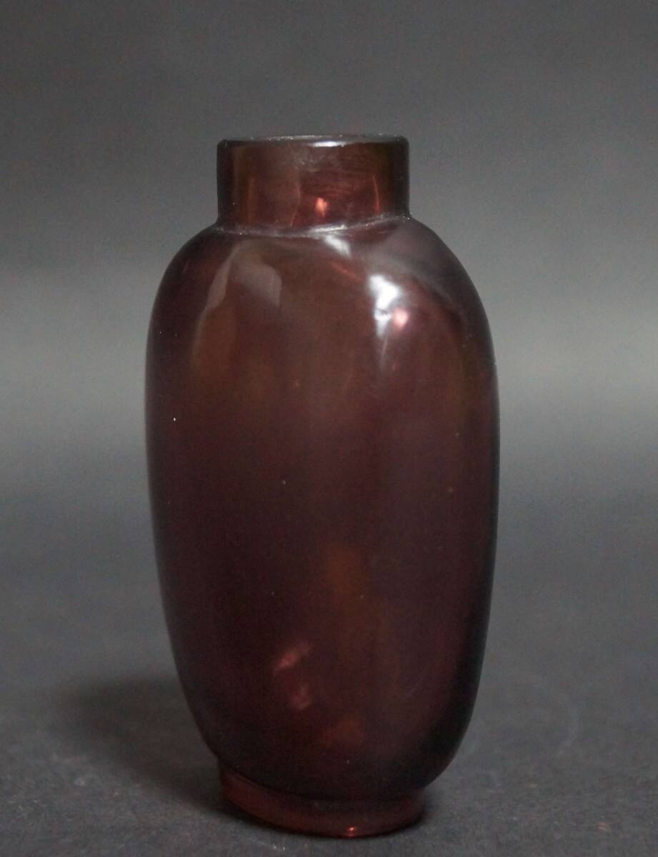 閑】清 料器鼻煙壷 薄い紫色嗅ぎタバコ 喫煙具 美しい色☆時代物