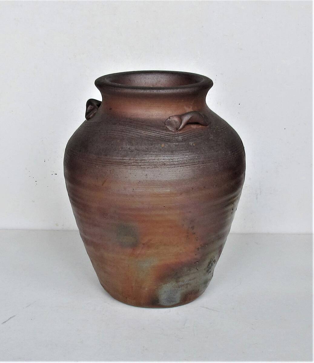 もっちゃん 古備前 壺 三耳壺 27cm 骨董 もっちゃん 古備前 壺 三耳壺