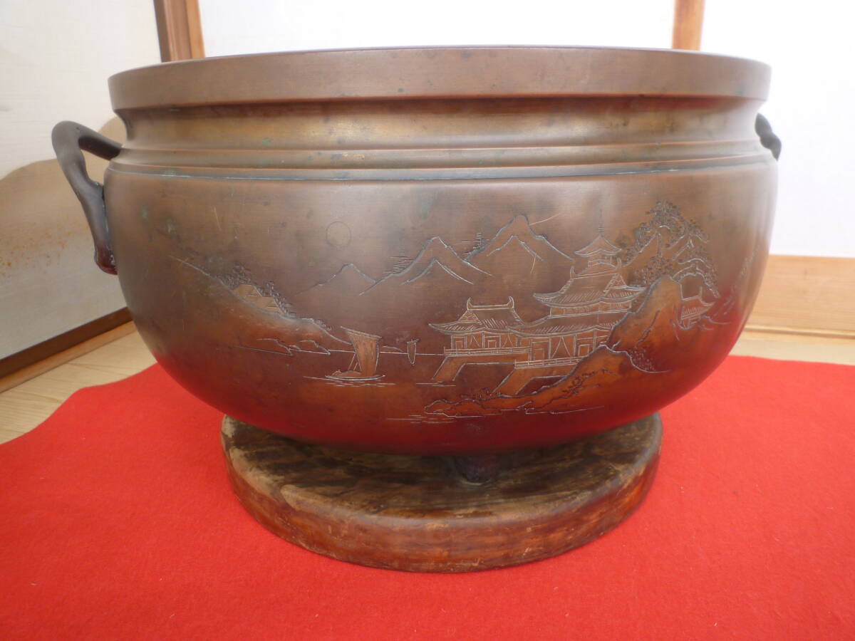 売約済み】【昭和レトロ】大型火鉢 ひばち 大きい 金属製