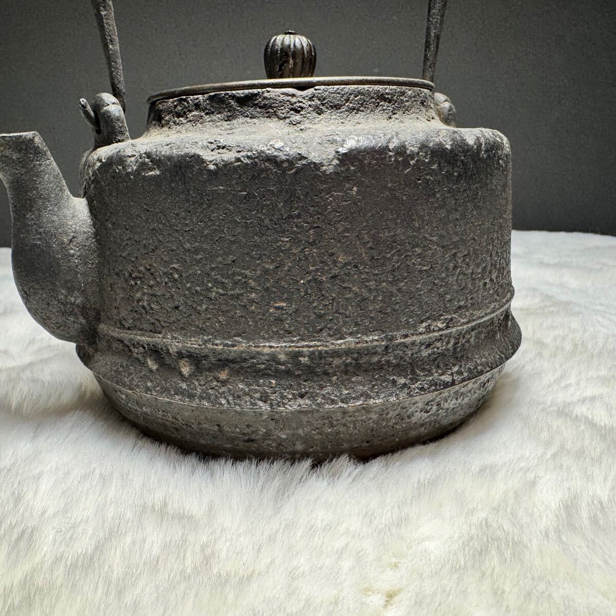 茶道具龍文堂造 鉄瓶時代物