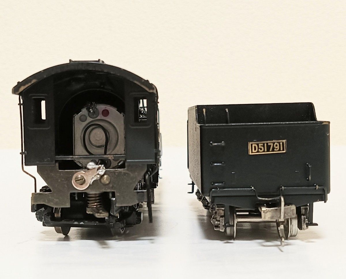 HOゲージ 天賞堂アダチ D51半流 蒸気機関車、モーター交換