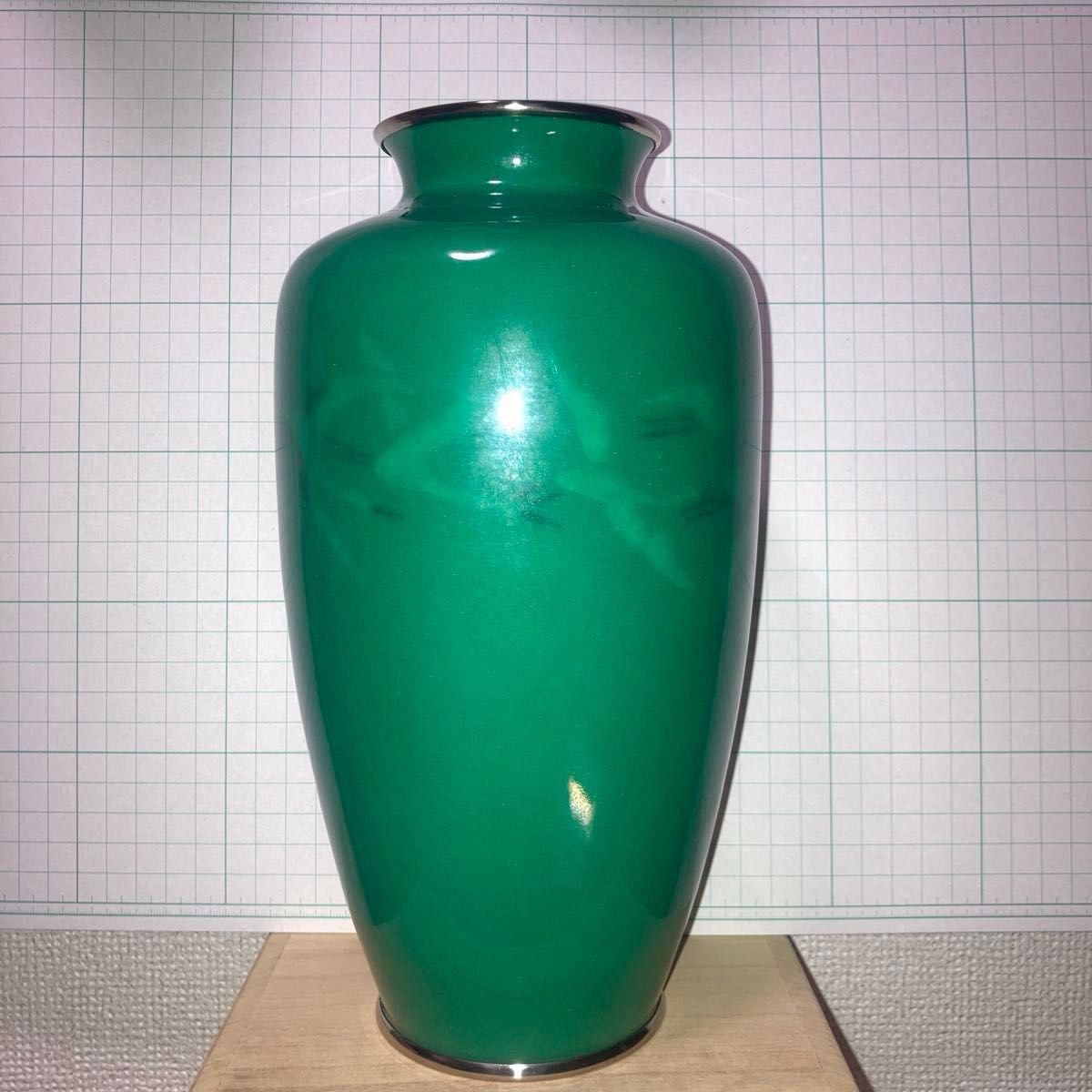 未使用 七宝焼 翡翠郡鶴文花瓶 安藤七宝店 グリーン カワセミ｜Yahoo