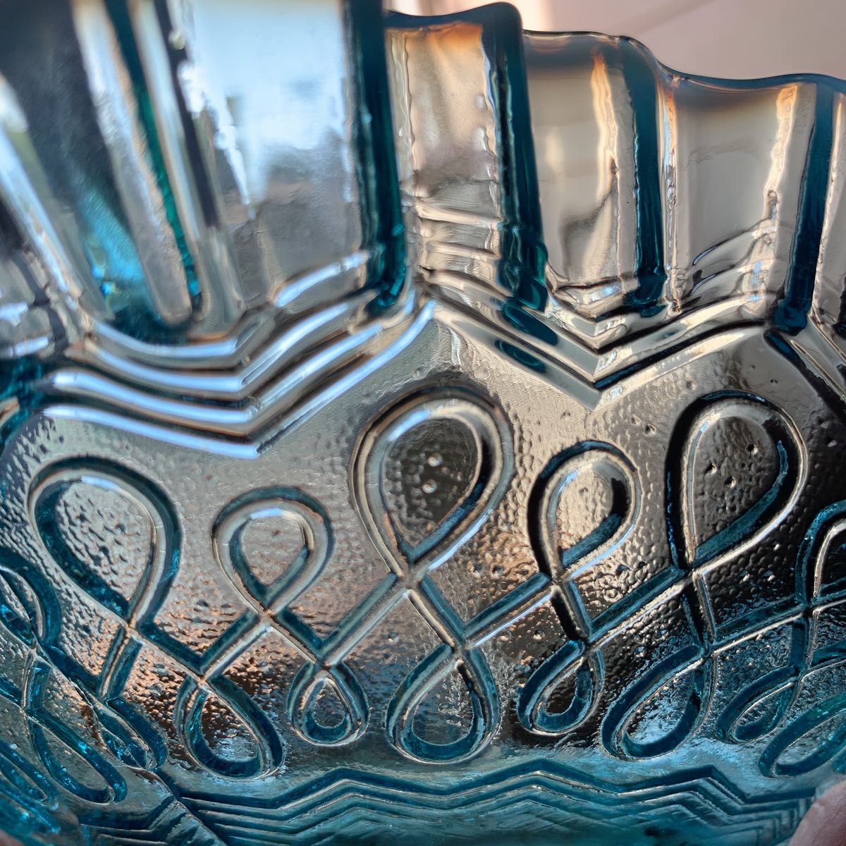 美品 ジェファーソン社 ブルー オパールセント ラッフル フリル ボウル