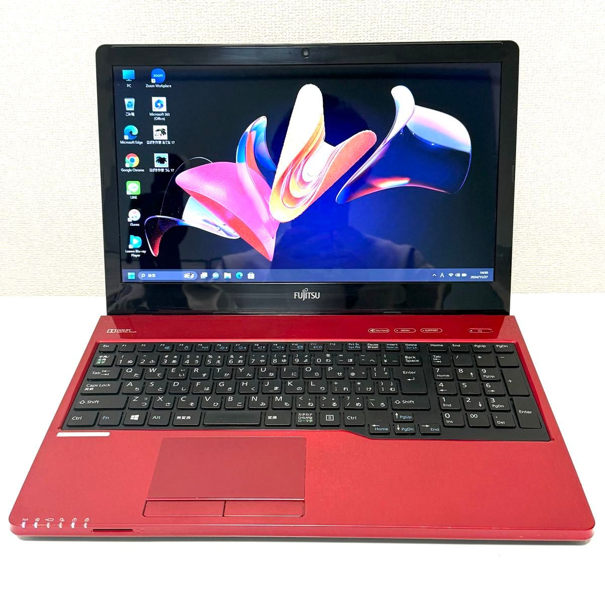 ブルーレイ対応 美品 富士通 ライフブック ノートパソコン 赤 291