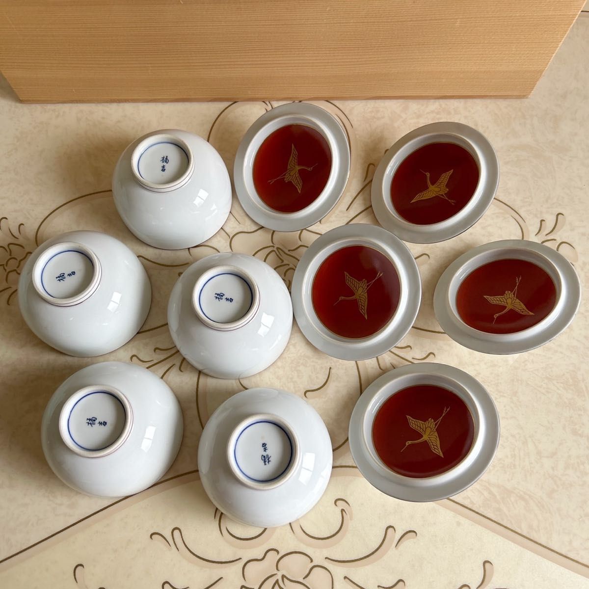 値下げ たち吉 百人一首 お茶呑茶碗 5セット 昭和レトロ 値下げ たち吉