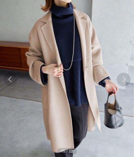 美品】SLOBE IENA HAMILTON ダブルフェイスウールチェスターコート