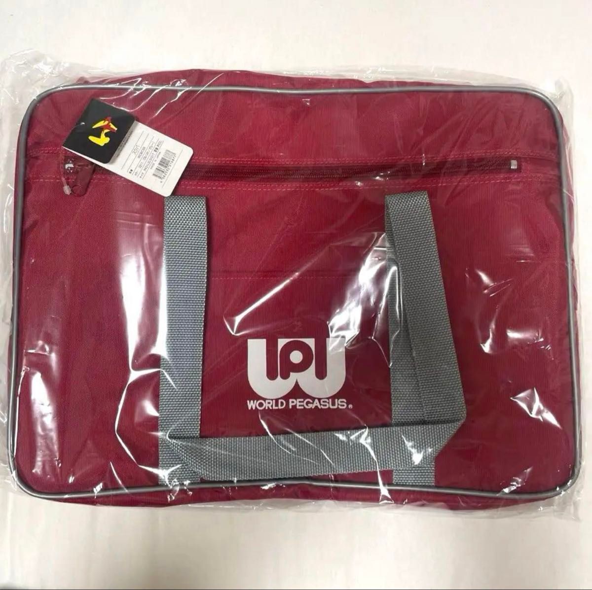 新品未使用】ワールドペガサス スクールバッグ 赤 ワッペ スクバ