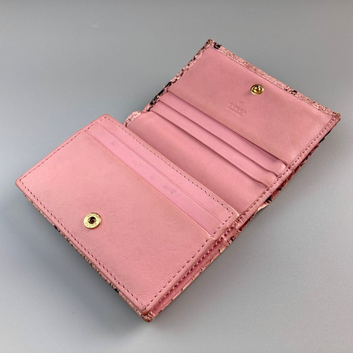 希少 GUCCI グッチ 二つ折り財布 GGマーモント パイソン 小型