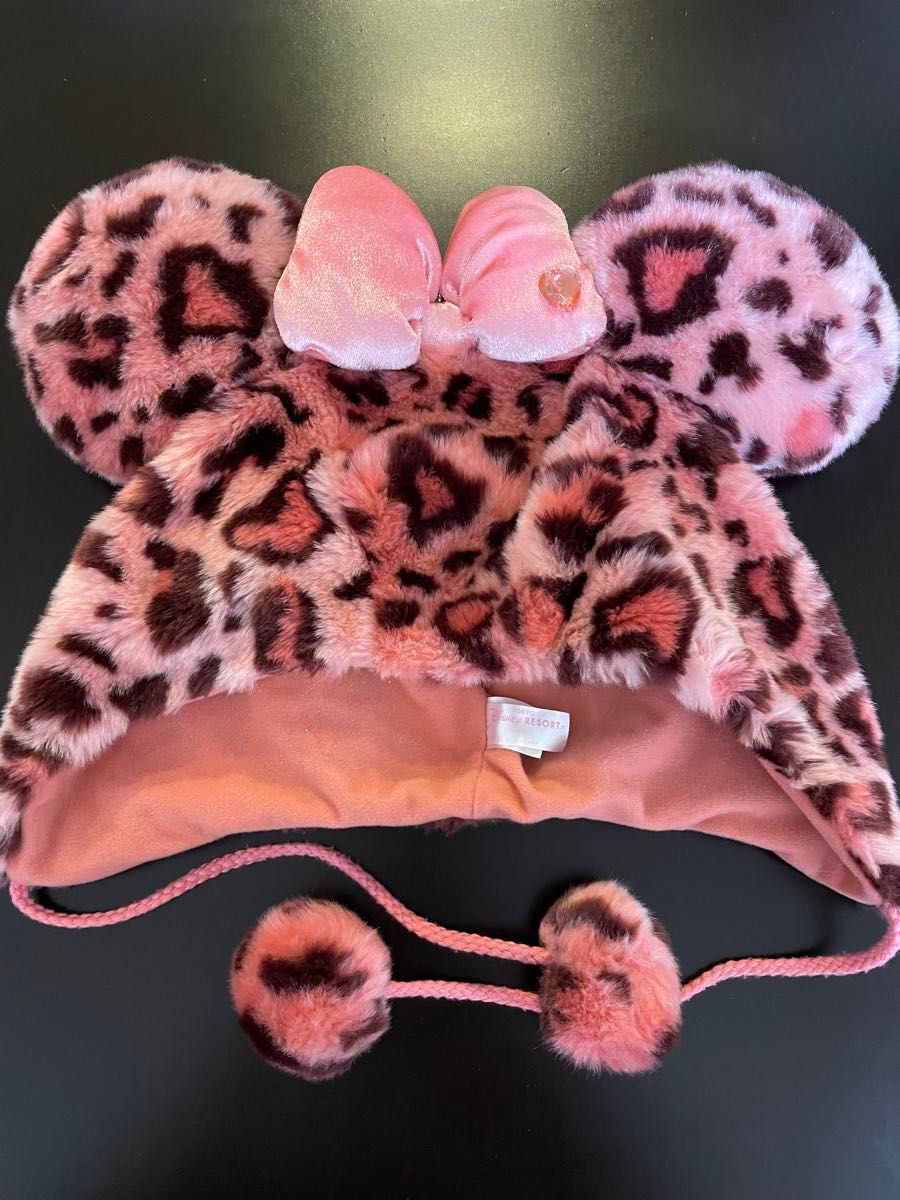 ディズニーファンキャップ ピンク ヒョウ柄