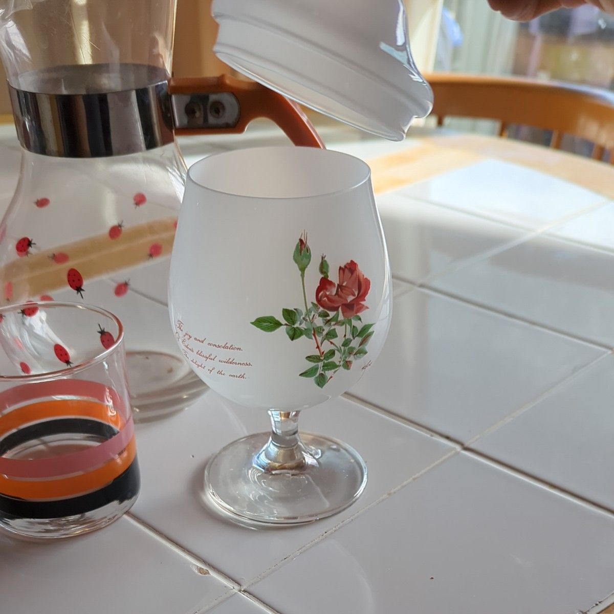 ガラス水差しピッチャーコップグラス昭和レトロ