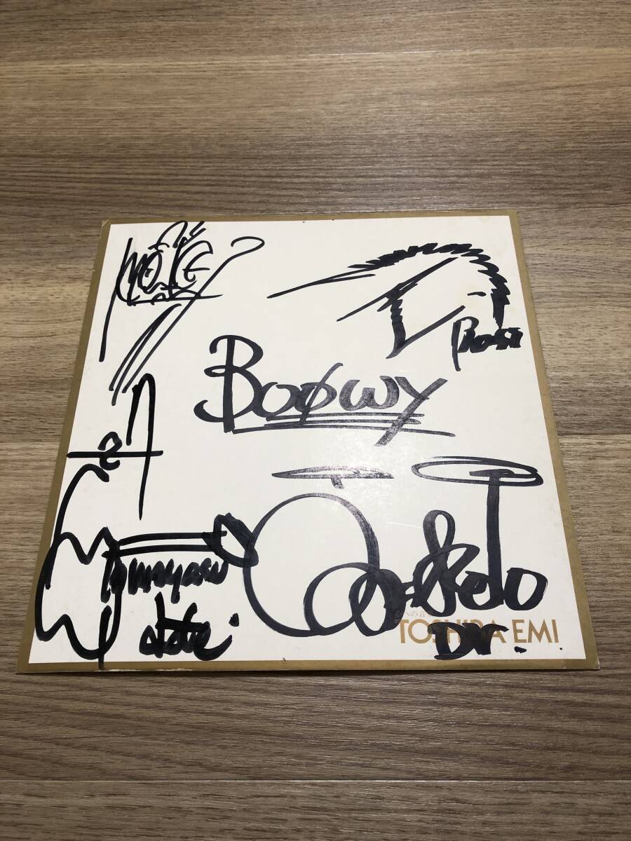 BOOWY氷室、布袋、松井直筆サイン色紙 BOOWY 直筆サイン入り色紙 松井