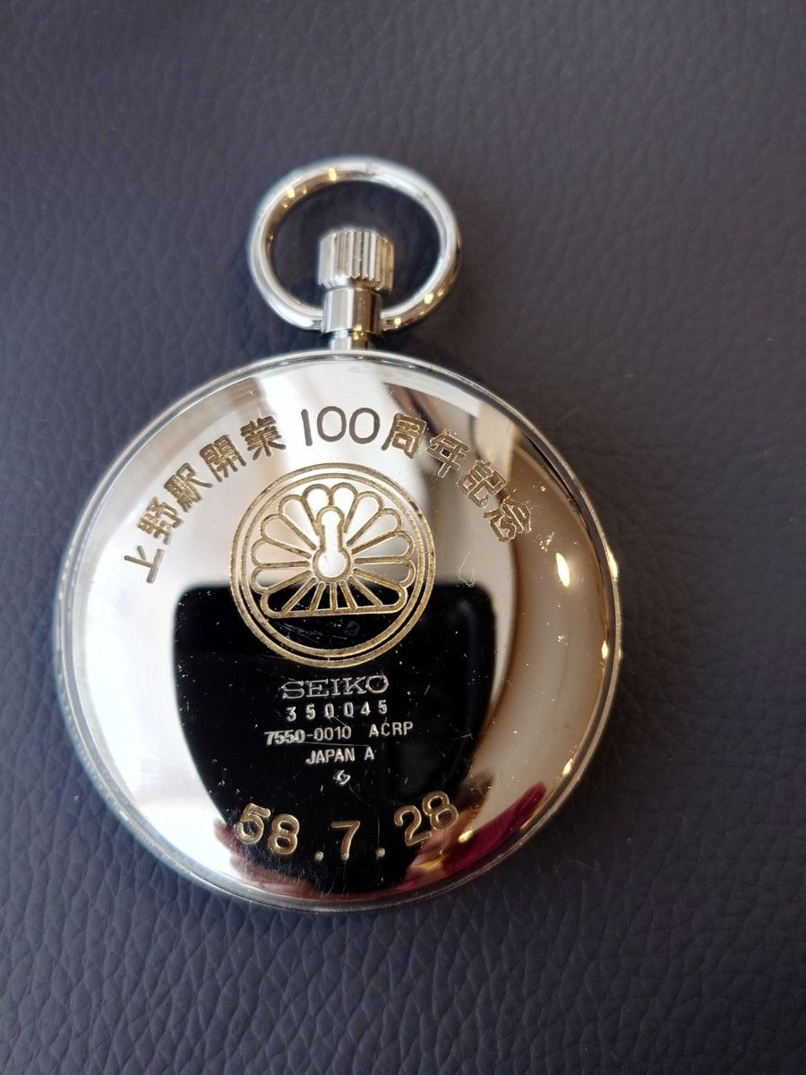 稼働】上野駅開業100周年 刻印あり セイコー SEIKO 鉄道時計 懐中時計