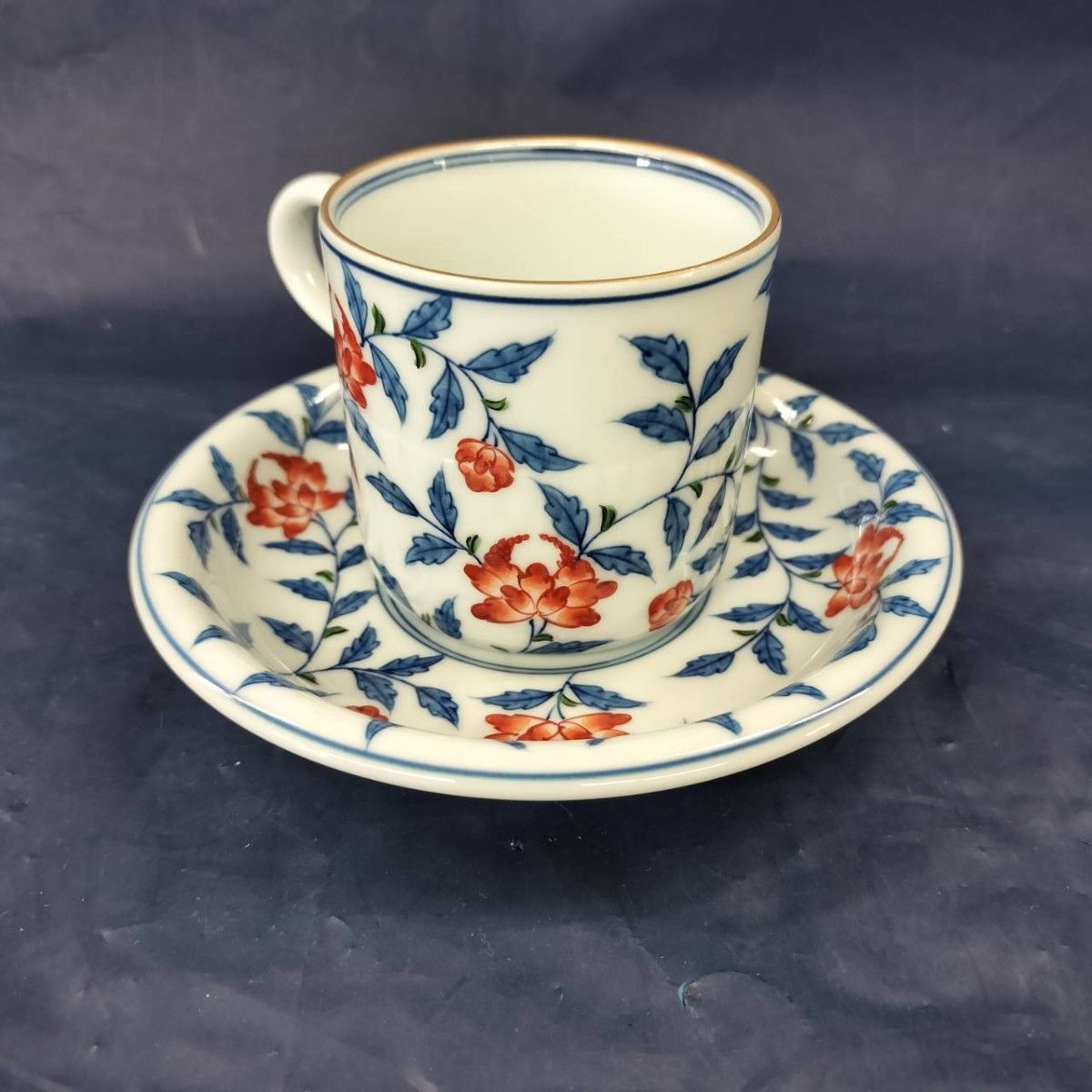 有田焼 源右衛門窯 カップ＆ソーサー 染錦花唐草 食器 AR1 8 【Y