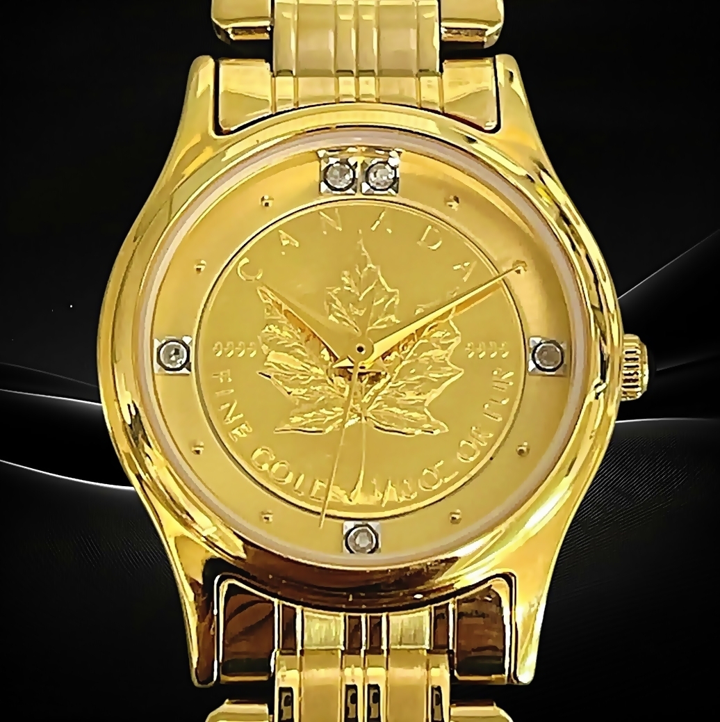 ジャンク メイプルリーフ金貨 コイン 1/10OZ 腕時計 氷 エルジン