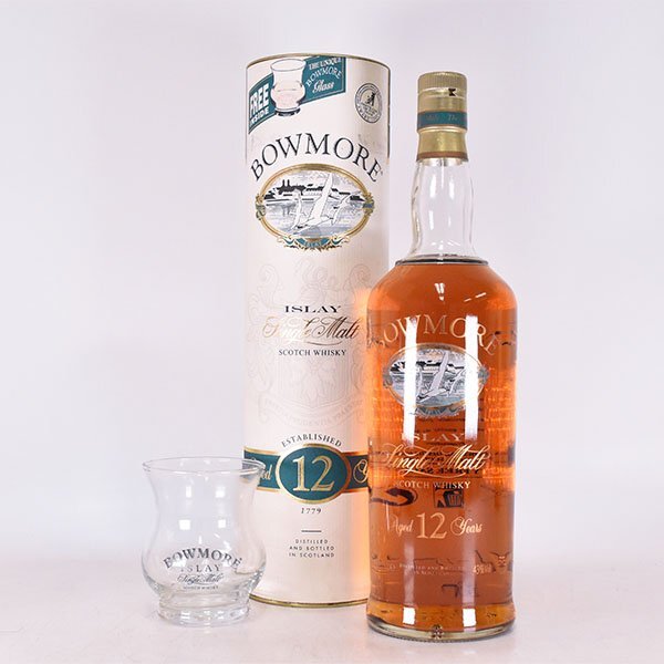 Yahoo!オークション - ボウモア 12年 シルクプリント カモメラベル 旧