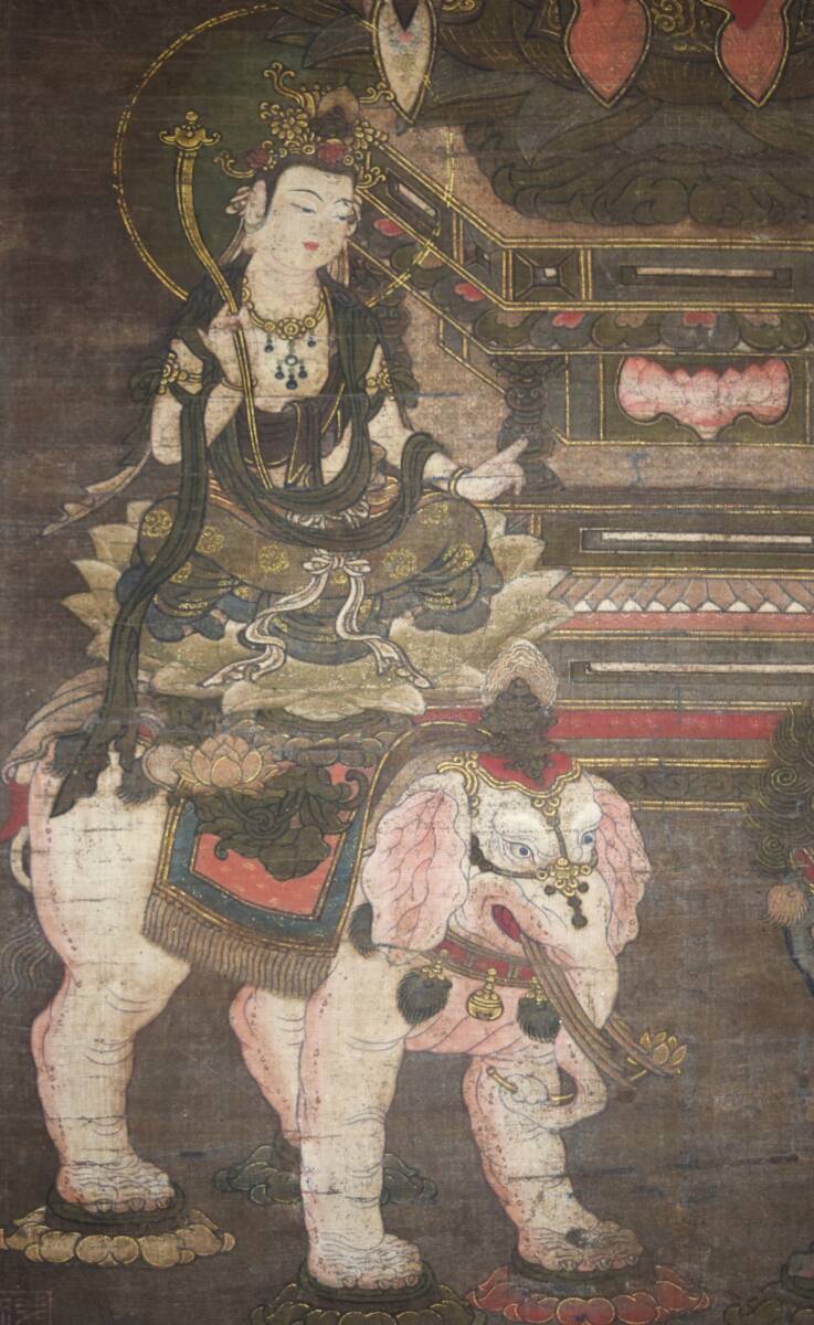 佛画 仏画 人物画 釈迦三尊 絹本 肉筆 佛画 仏画 人物画 釈迦三尊 絹本