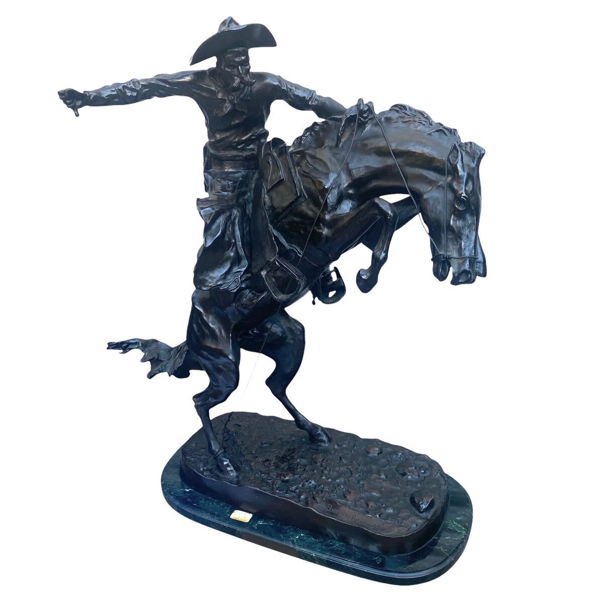 0459カウボーイ ロデオ ブロンズ 像 フレデリック レミントン