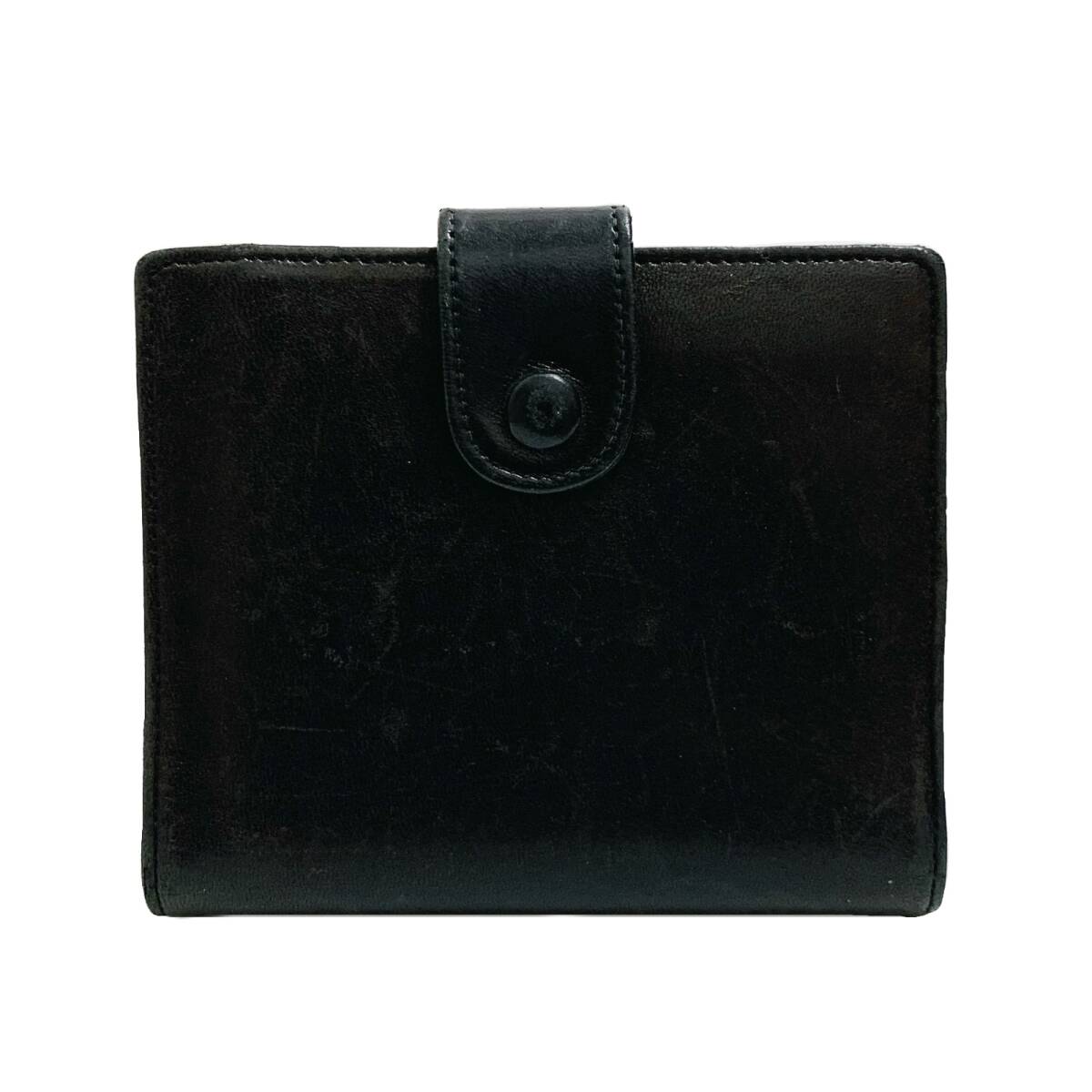 CHANEL(シャネル) Wホック財布 - 黒 ココマーク/ゴールド金具 ラムスキン