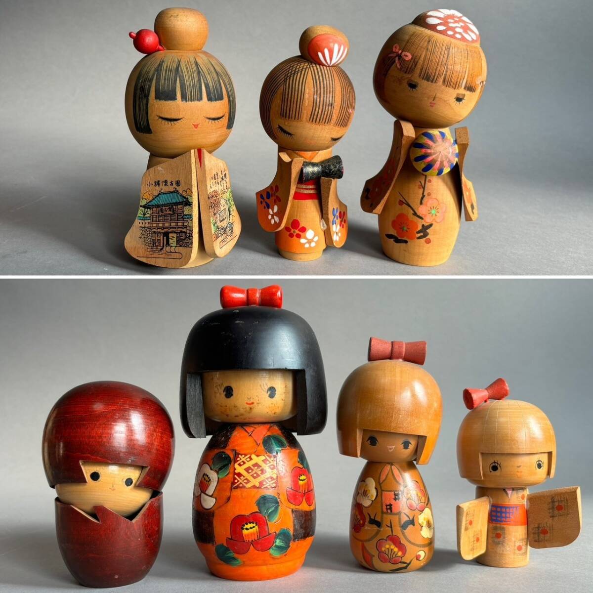 田中治正作 創作こけし2体童女内閣総理大臣賞受賞郷土玩具