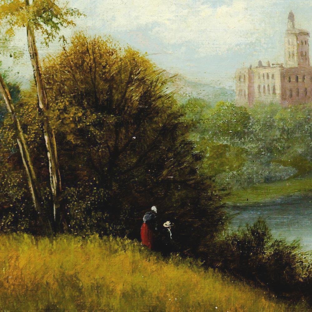 絵画 油絵 作者不詳 肉筆油絵 ヨーロッパの風景 絵画 油絵 作者不詳