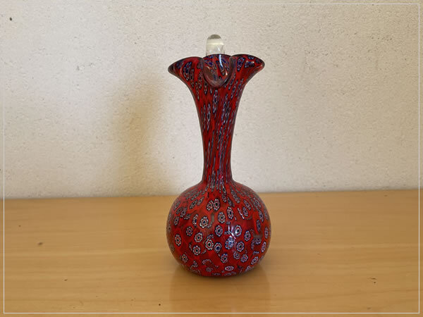 ヴェネチアガラス ムラノ イタリア 花瓶 フィリグラーナ ストライプ