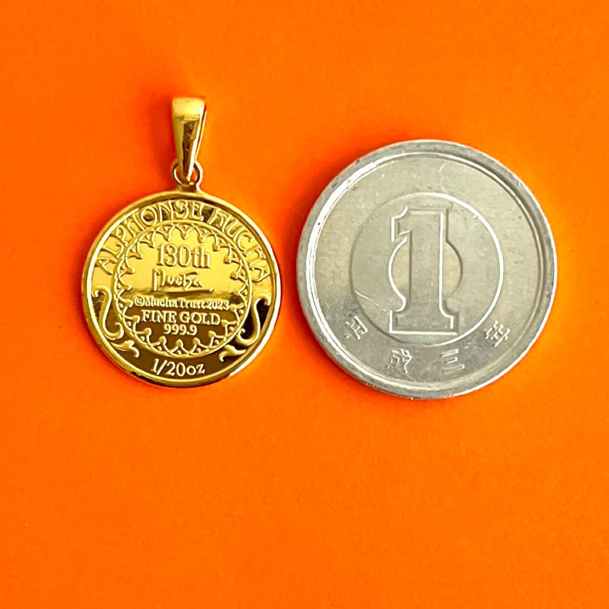 アルフォンス・ミュシャ 130周年 純金999.9 ペンダント