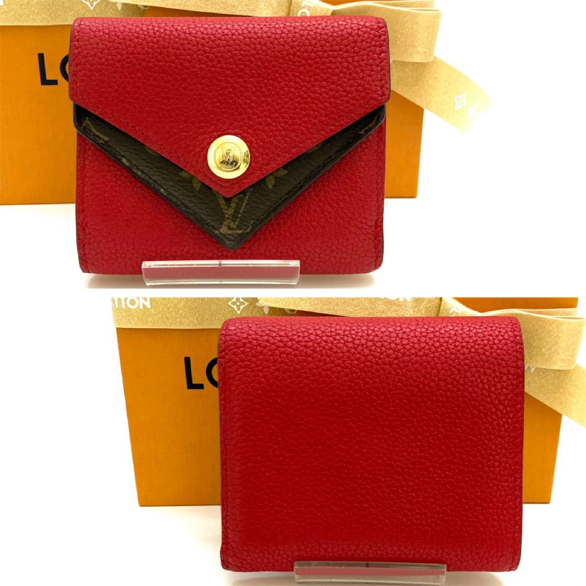 価格相談OK】 ルイヴィトン モノグラム ポルトフォイユ ドゥブルV 赤