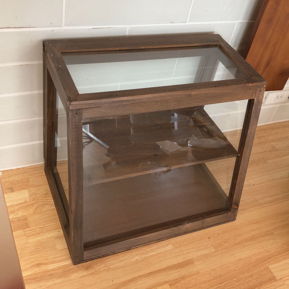 専用リサイクルウッド カウンターキャビネット ガラスケース ショー