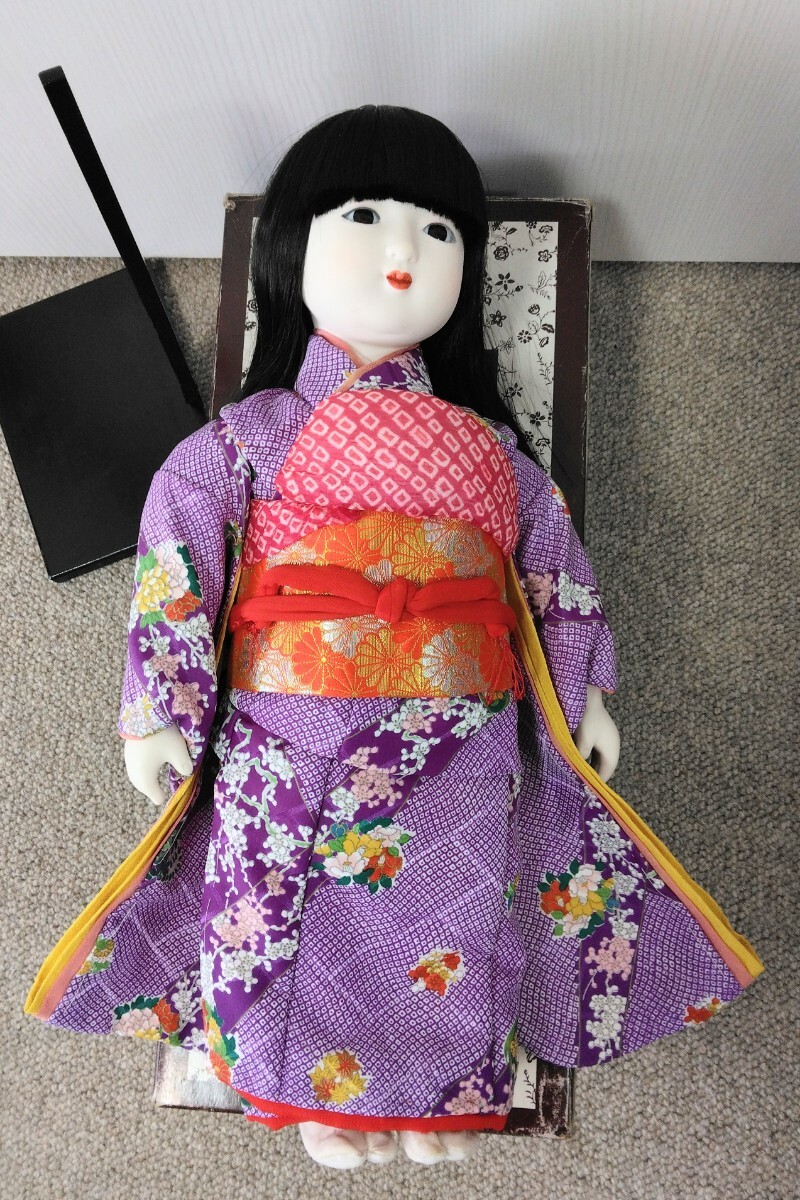 市松人形 13号 日本人形 着物 昭和レトロ 創作人形 京弥生 約47㎝ 送料