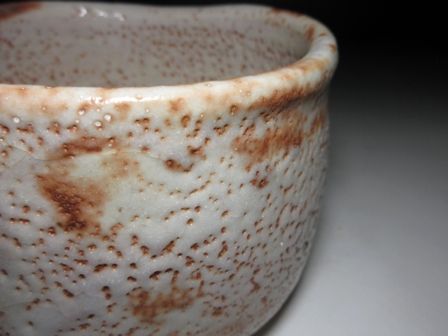 人間国宝 荒川豊蔵／志野 茶碗 共箱 共布 仕覆 斗出庵 荒川豊蔵