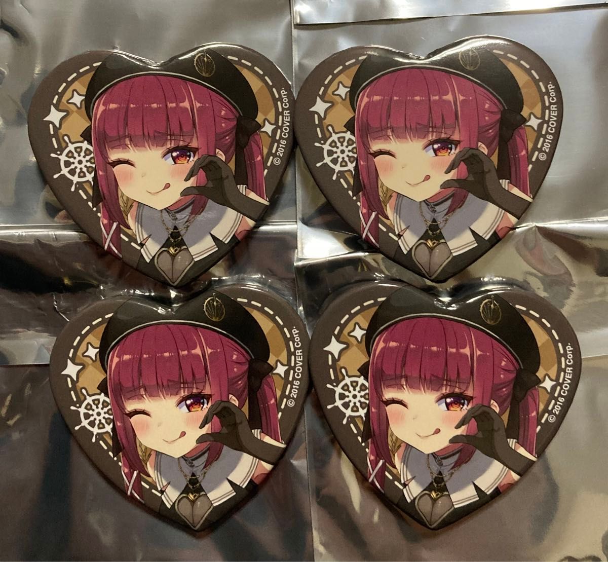 宝鐘マリン 1stライブ 会場限定缶バッジ マリン船長描き下ろし 10個 宝