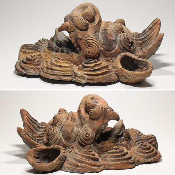 島常賀壁掛けシーサー白土壺屋焼