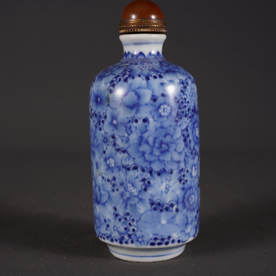 蔵友旧蔵出 元 青花 釉裡紅 葡萄鳳紋 虎頭蓋罐 古