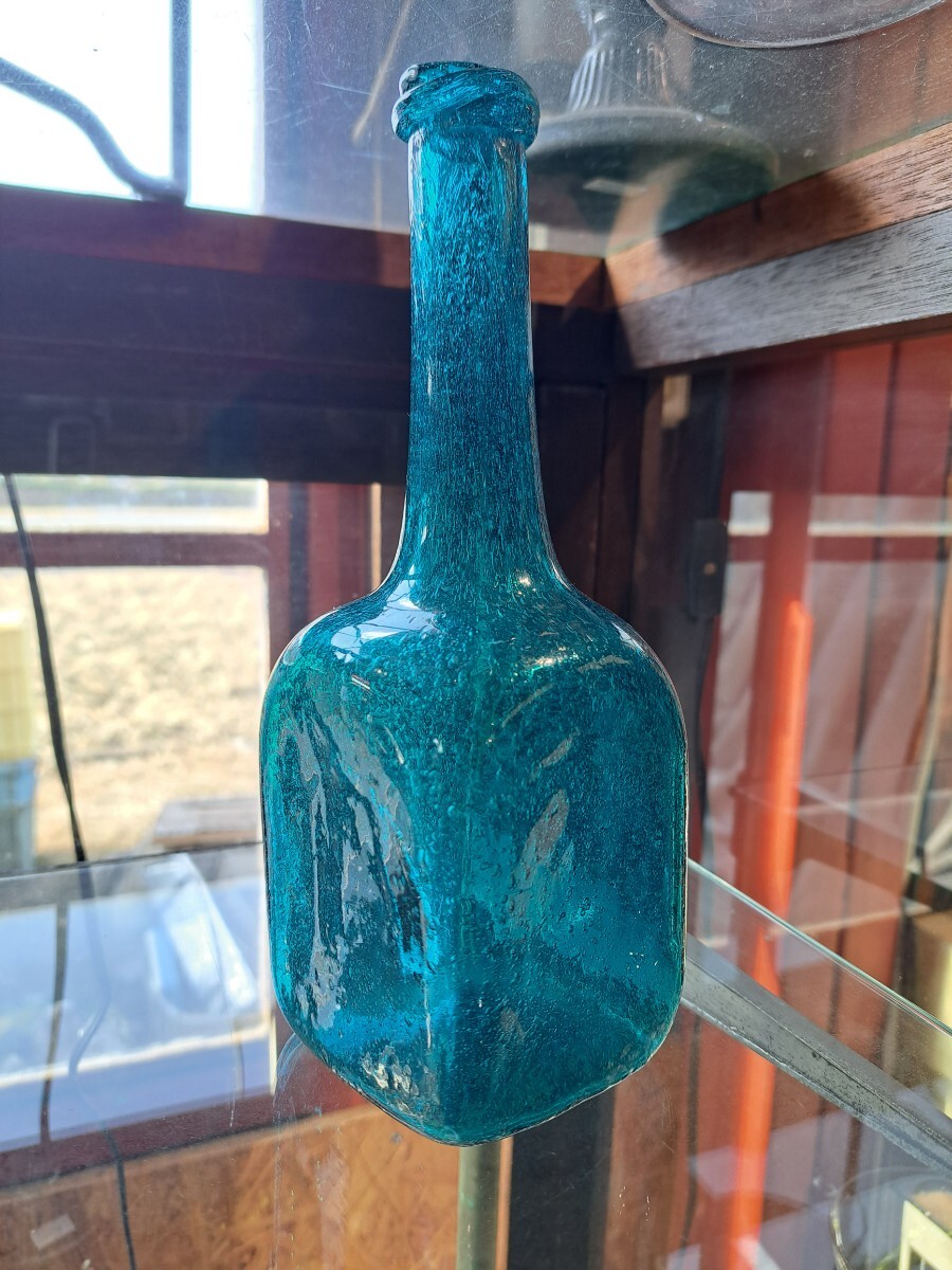 倉敷ガラス 小谷真三 吹きガラス 飾り瓶 花瓶 花入 a616 倉敷ガラス 小谷