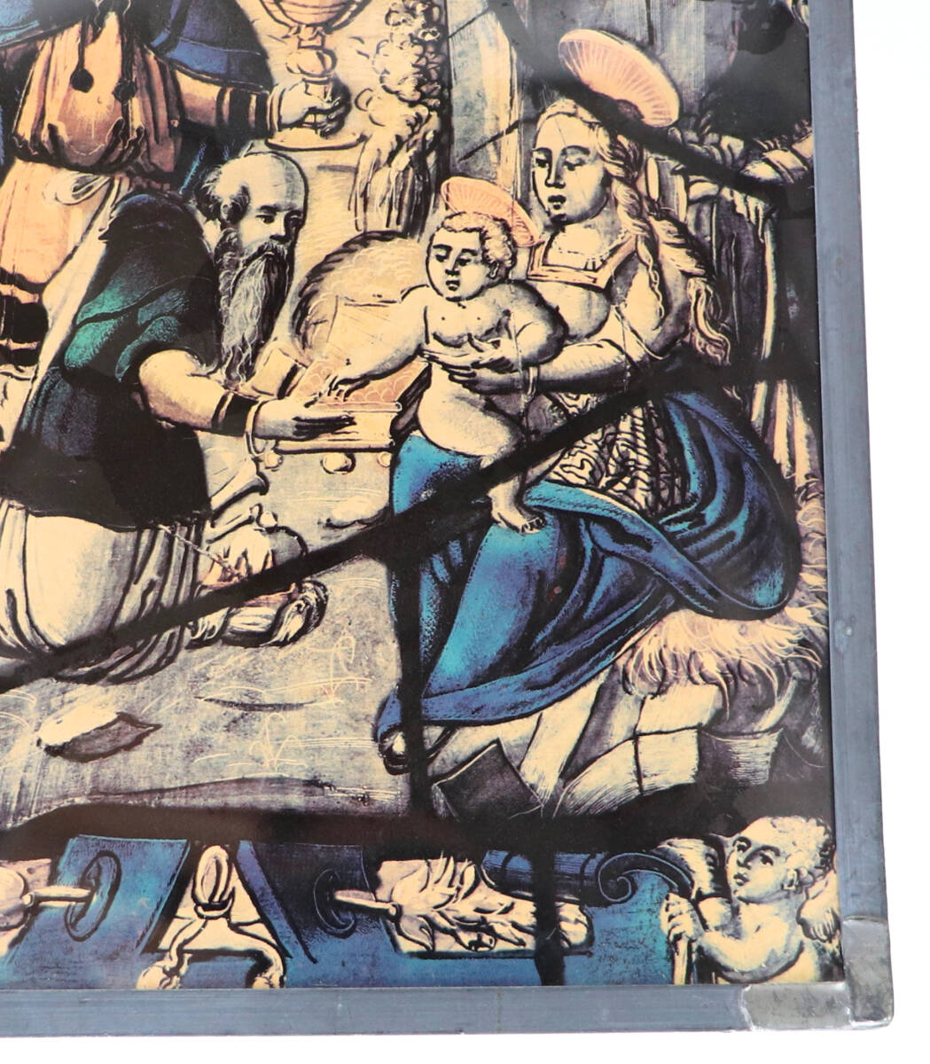 東方三博士の礼拝 ヴィンテージ ステンドグラス マギ キリスト 誕生