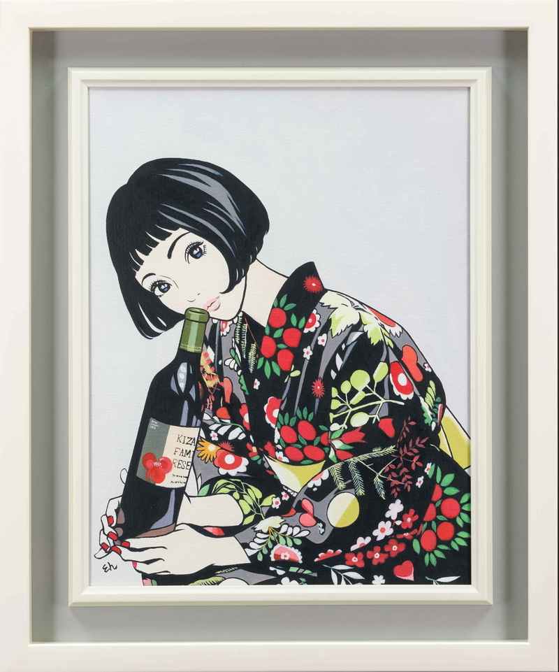 油彩肉筆絵画作者不明表にサイン