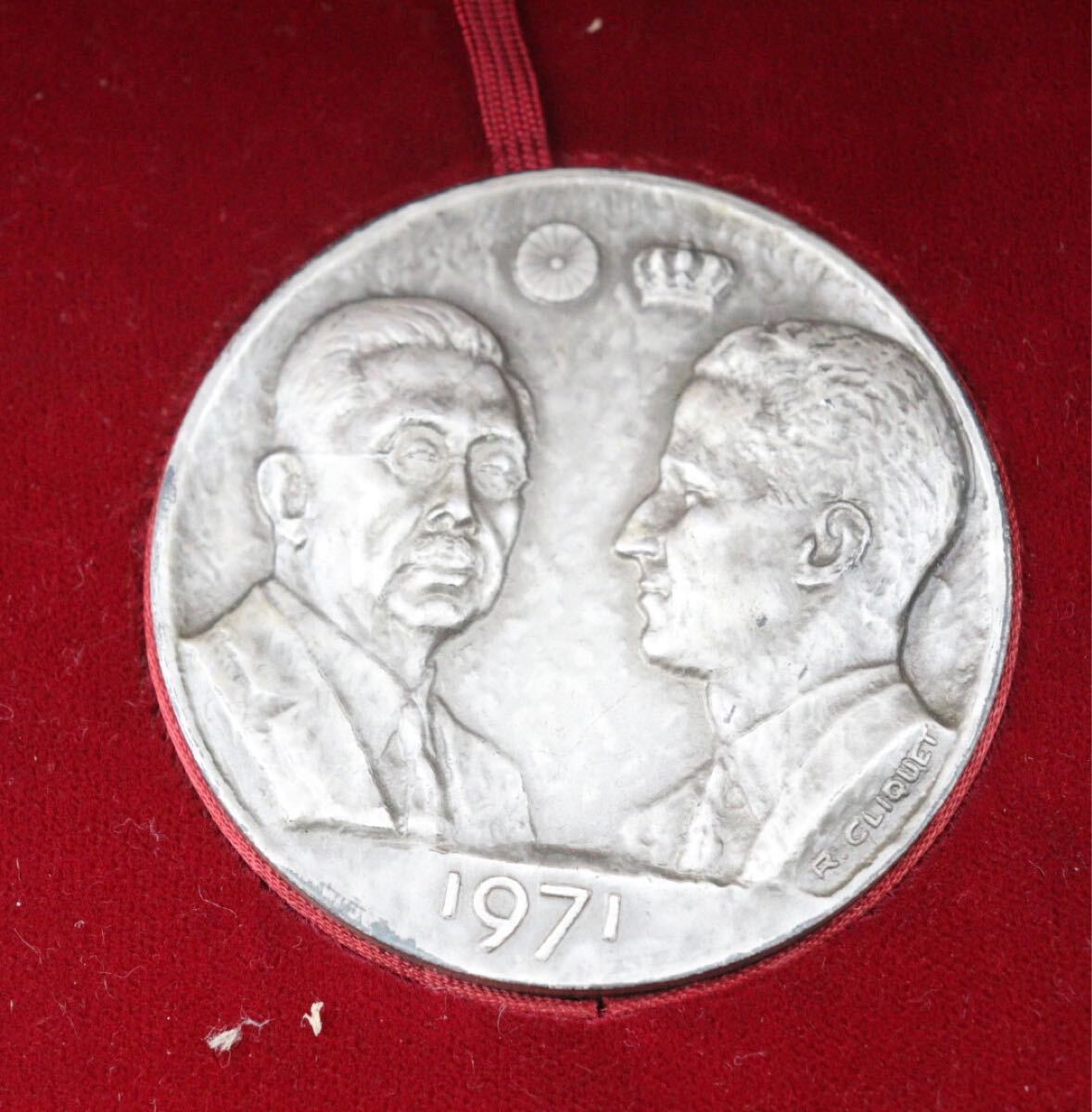 昭和天皇皇后両陛下 日英親善記念 銀メダル 0.925 重量約62g 1971年