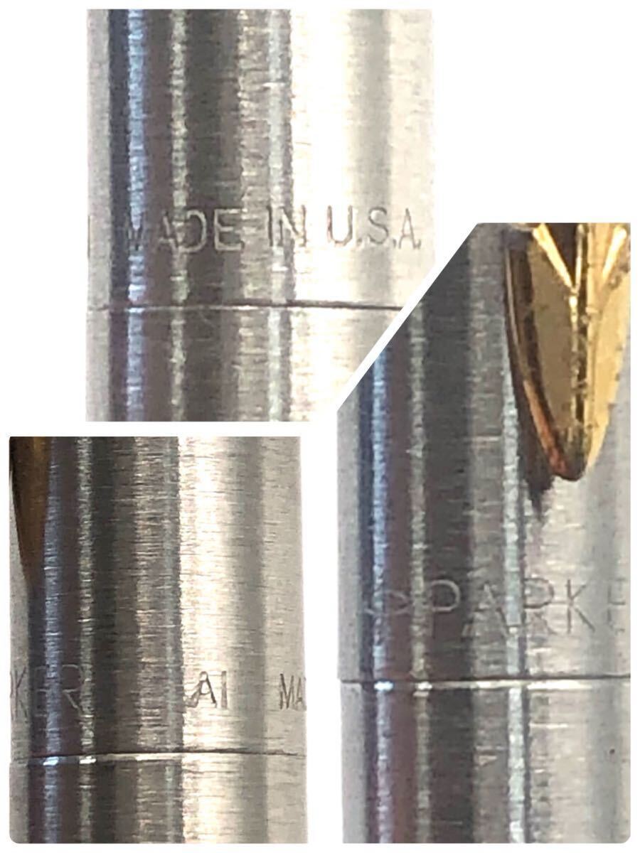 PARKER パーカー ノック式ボールペン シルバー×ゴールドカラー インク