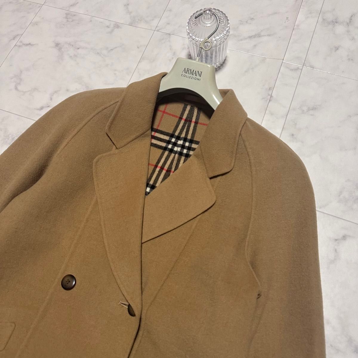 BURBERRYS バーバリー ダブルフェイス カシミヤ混 ノバチェック ロング