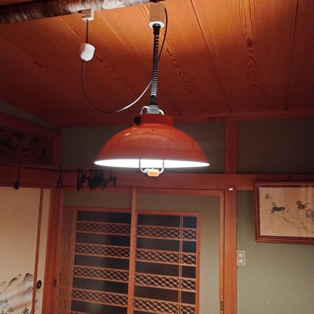 昭和レトロ ナショナル リーラーペンダントライト オレンジ