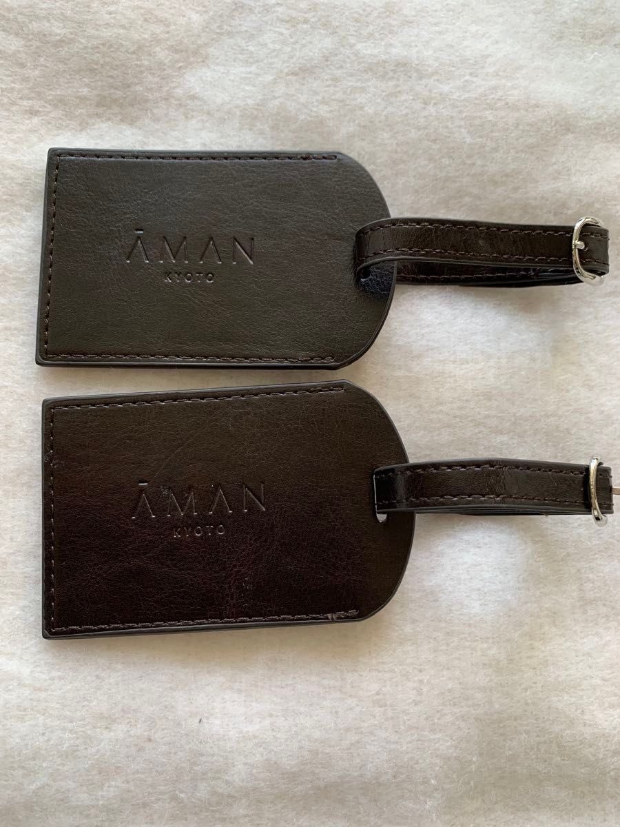 AMAN TOKYO アマン東京 ラゲージタグ 荷物タグ ネームタグ ブラウン