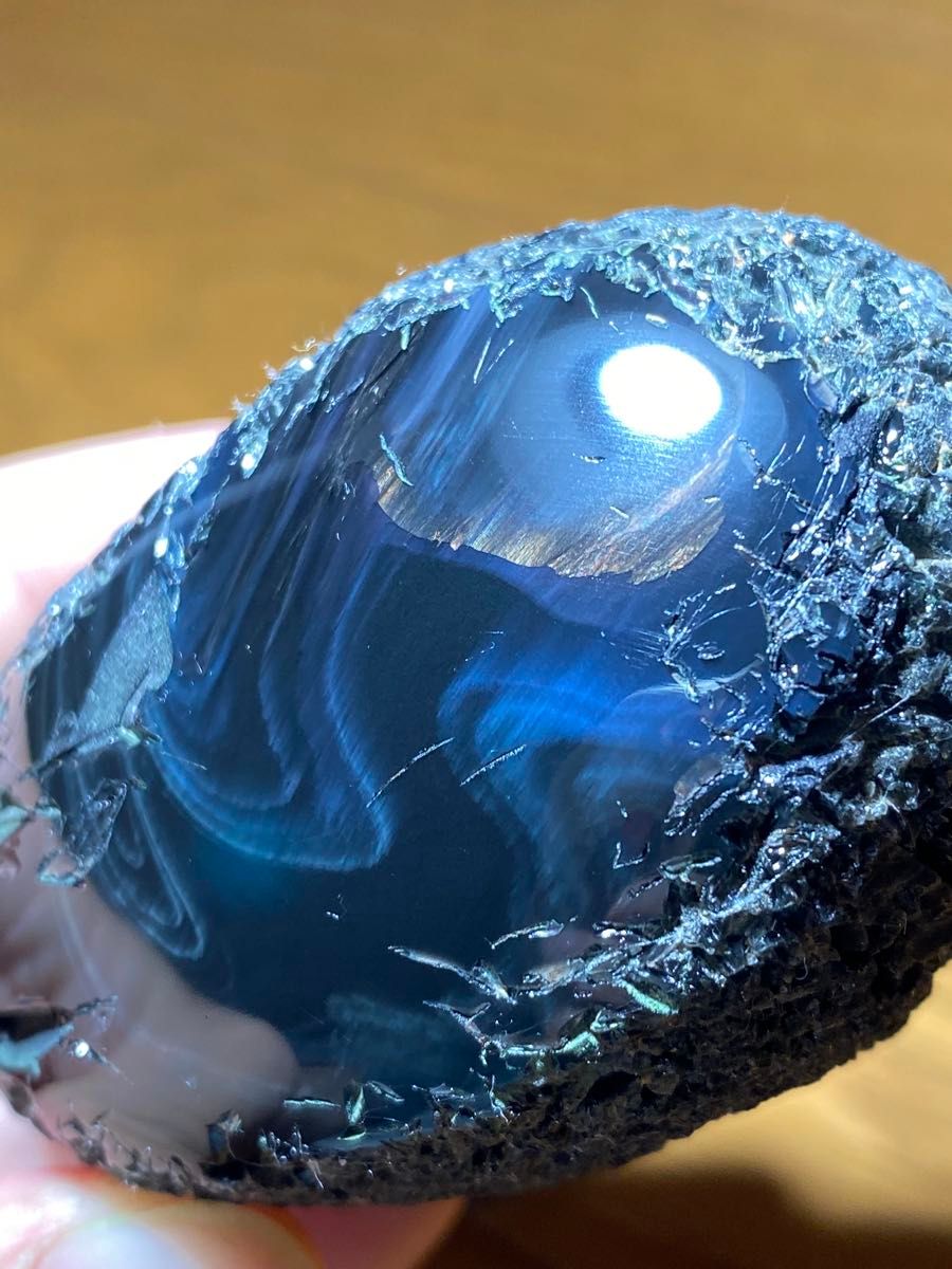 研磨品】十勝石玲瓏 北海道産レインボーオブシディアン 十勝石 玲瓏石