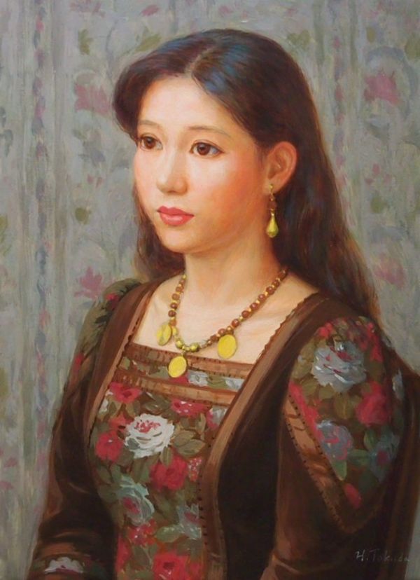徳田宏行 人物画 女性像 徳田宏行 パステル画『女性像』【真作保証