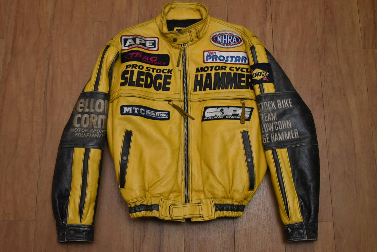 YELLOW CORN(イエローコーン).レザーブルゾンM(牛革/中綿入