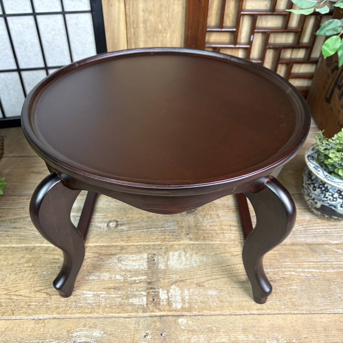 新商品入荷！韓国中国李朝デザイン丸ティーテーブル(直径40㎝)お膳