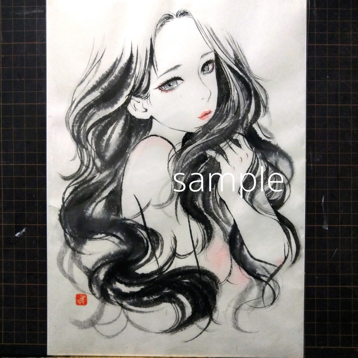 24531A 肉筆原画手描きイラスト絵画ドローイング