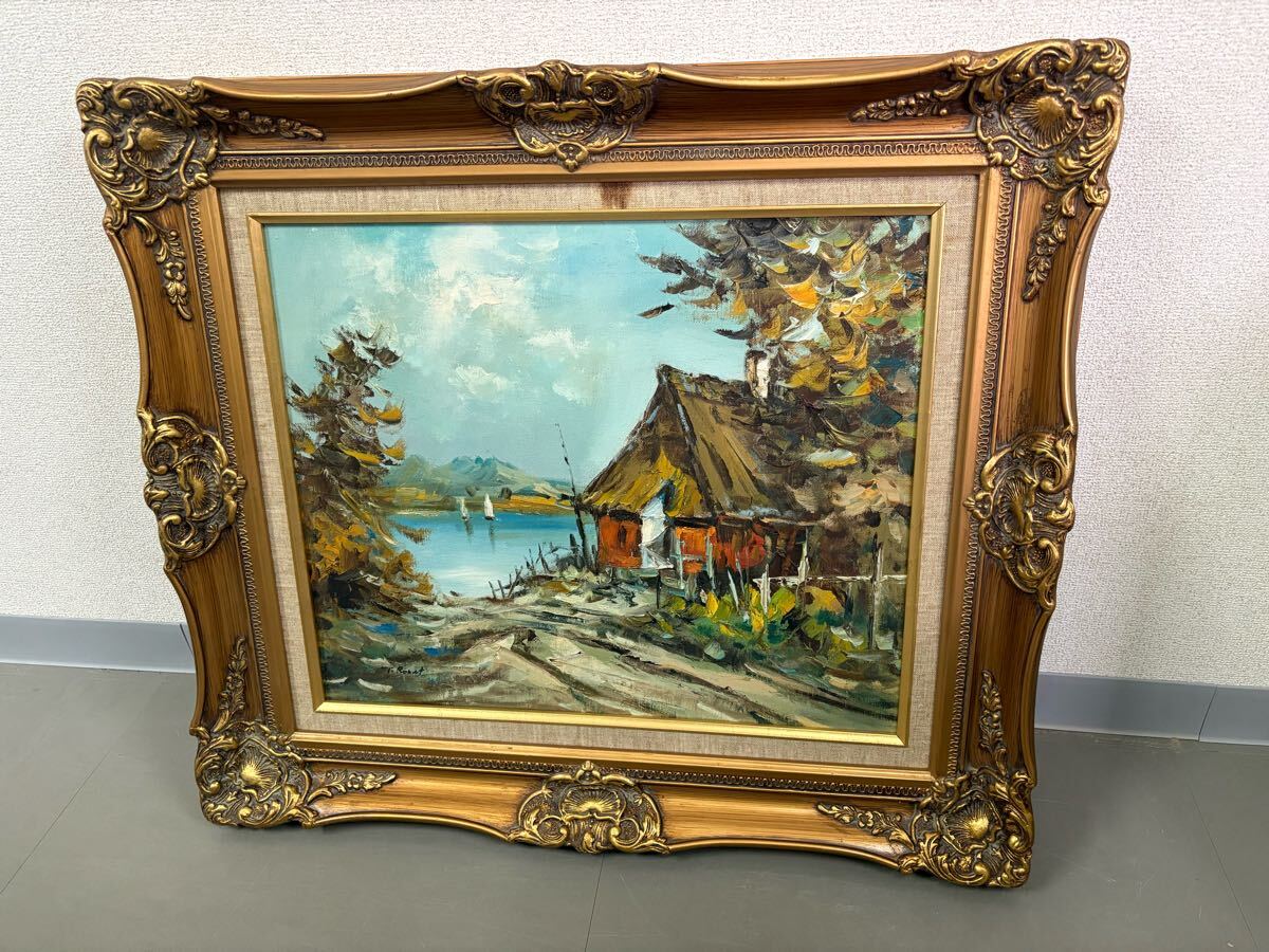 283 絵画 油彩 油絵 風景画 作者不明 額装 額縁付き 1円〜 絵画 風景