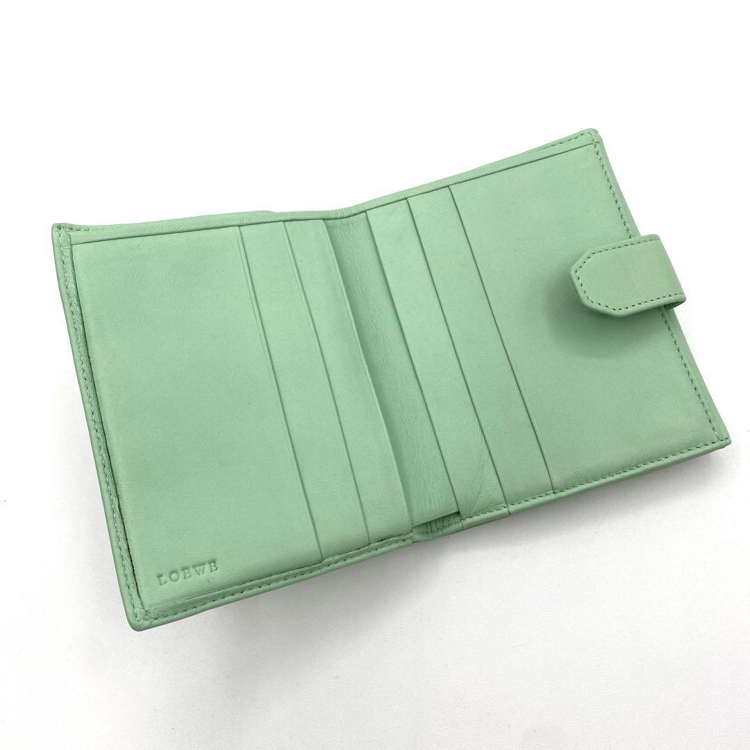 LOEWE ミントグリーン 二つ折り財布 【公式通販】