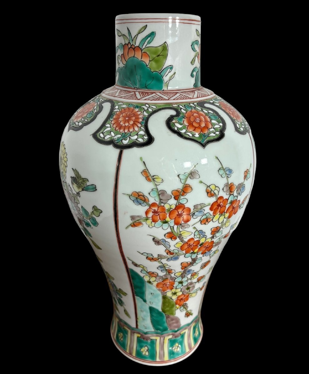 中国 花瓶色絵 粉彩 壺 飾壺 花器｜中国美術 景徳鎮 金彩